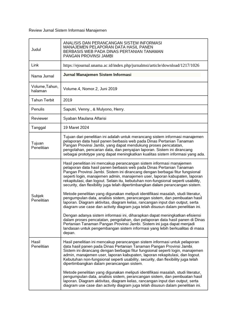 Review Jurnal Sistem Informasi Manajemen Syaban Maulana Alfarisi ...