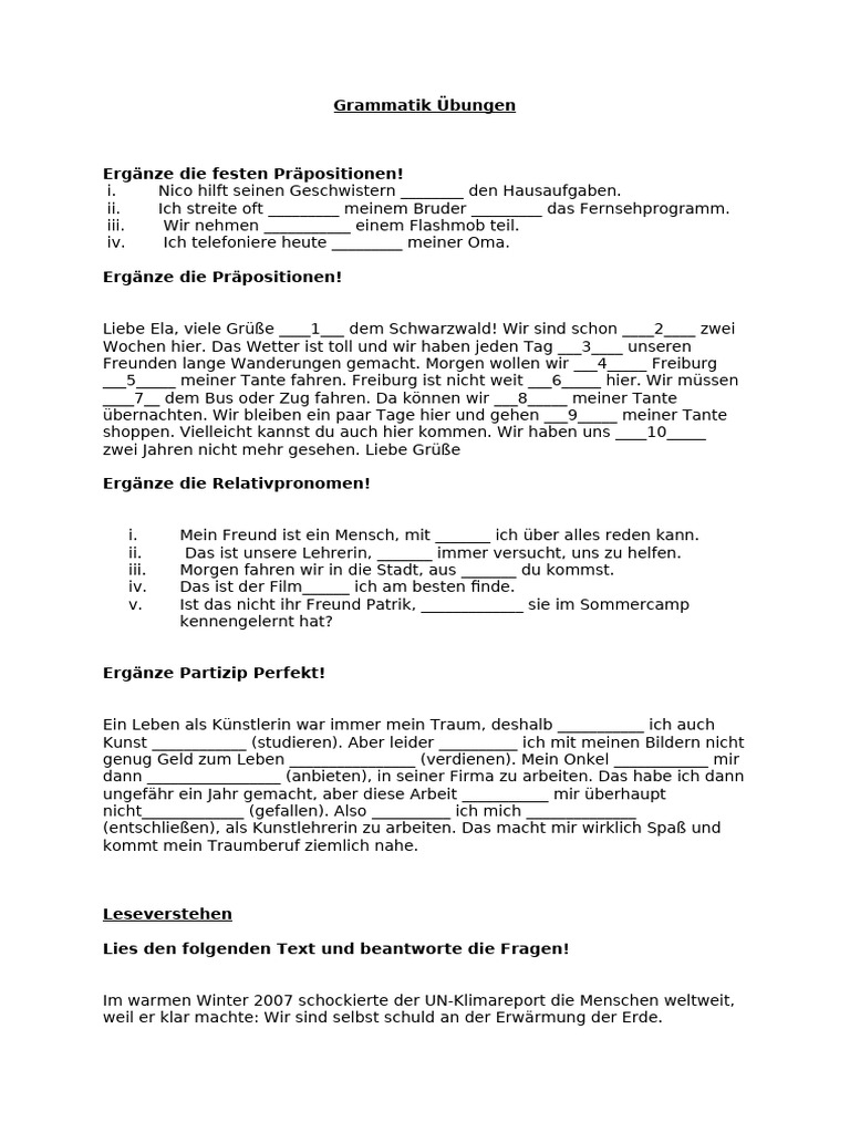 25042024090347grammatik Und Leseverstehen-Class 10-Worksheet | PDF