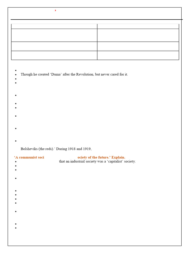 G-IX-Socialism in Europe and The Russian Revolution - Notes | PDF ...