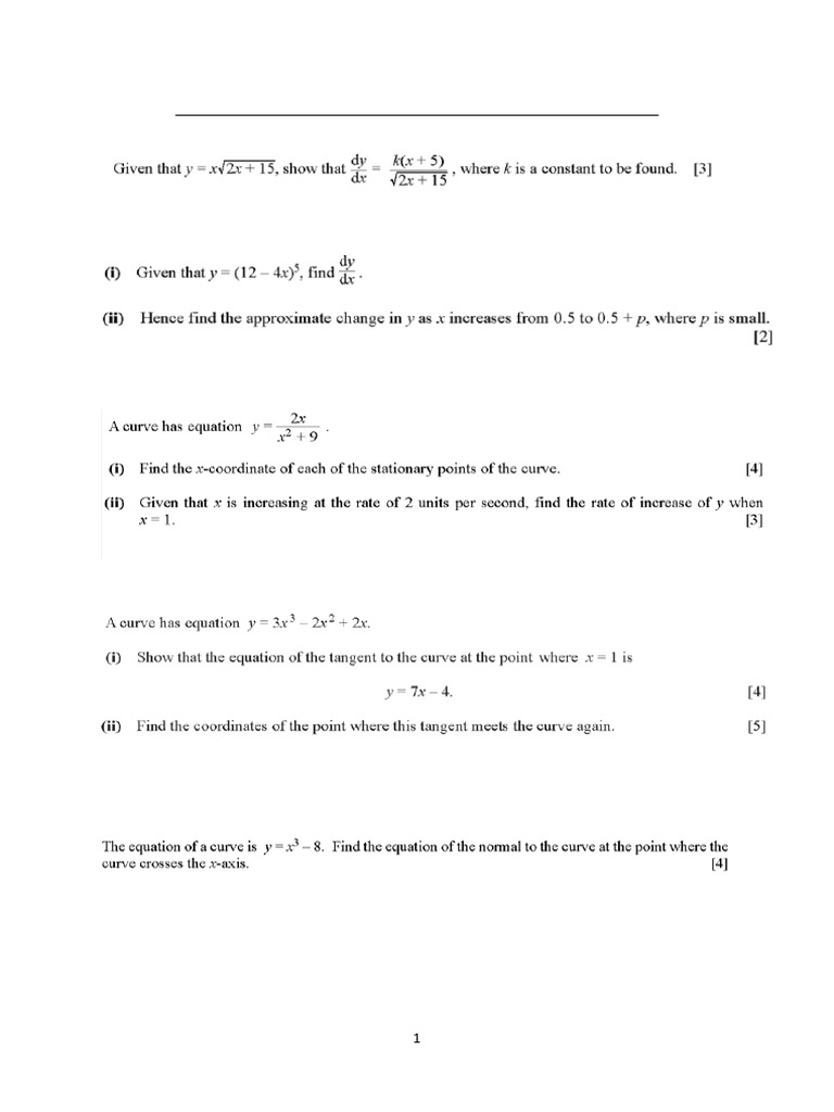 Differentiation WS - MS | PDF
