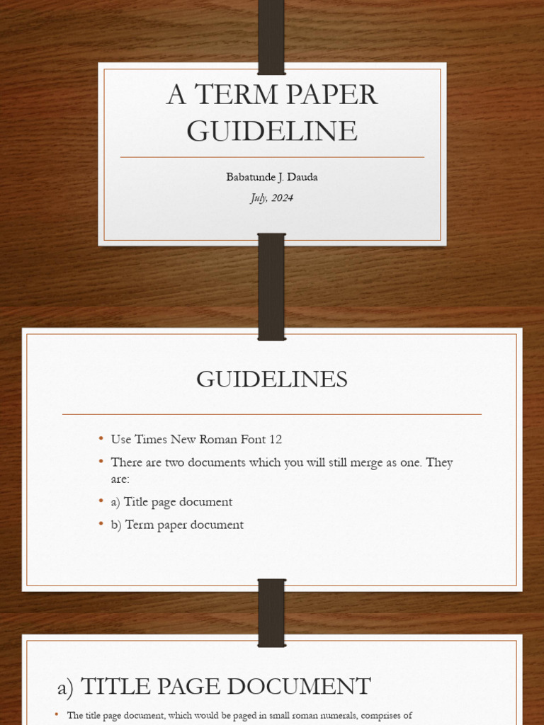 Term Paper Guideline - Babatunde J. Dauda | PDF