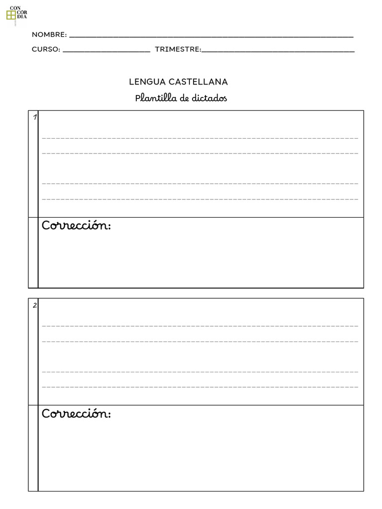 Dictado de Frases Cortas | PDF