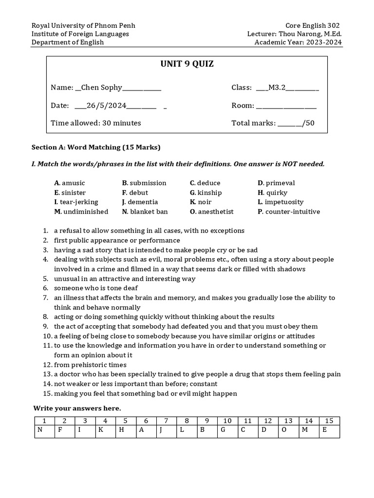 Unit9 Quiz 2024 | PDF