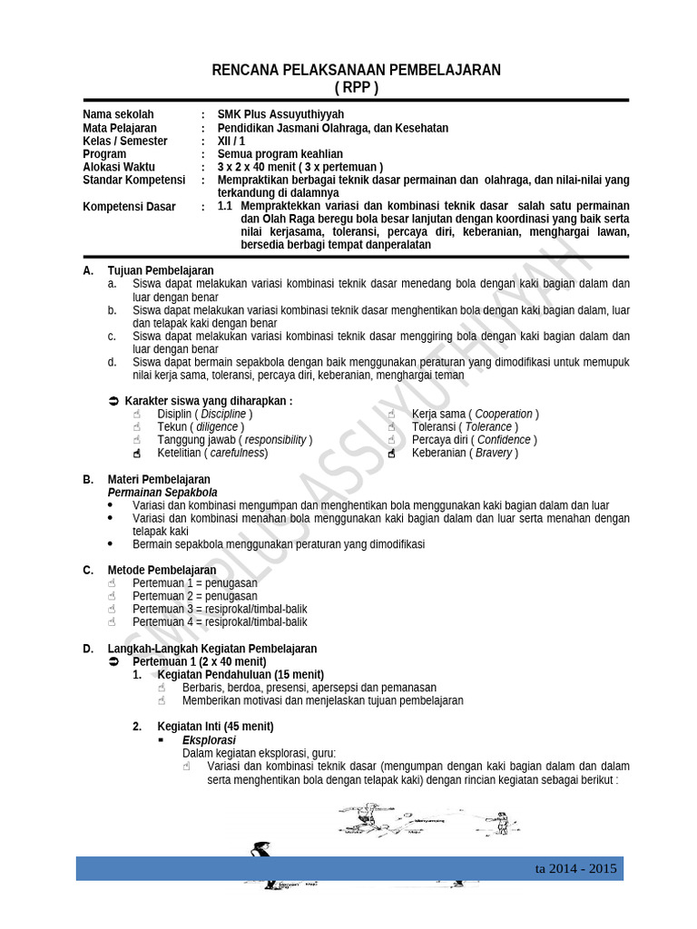 RPPPenjasorkesSMKBerkarakter XII 1 | PDF | Karier & Perkembangan