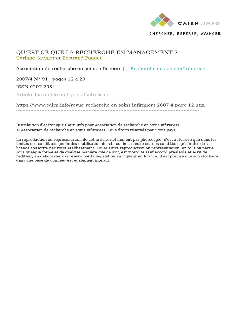 Comprendre la recherche en management | PDF | Épistémologie | Réalité