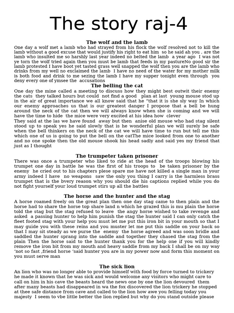 Fables for Moral Lessons | PDF