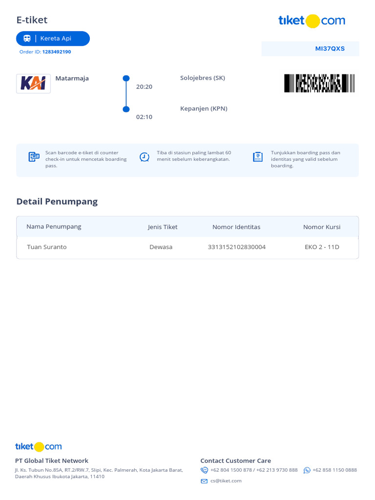 Train E-Ticket - Order ID 1283492190 - 1312221576 | PDF | Rail ...