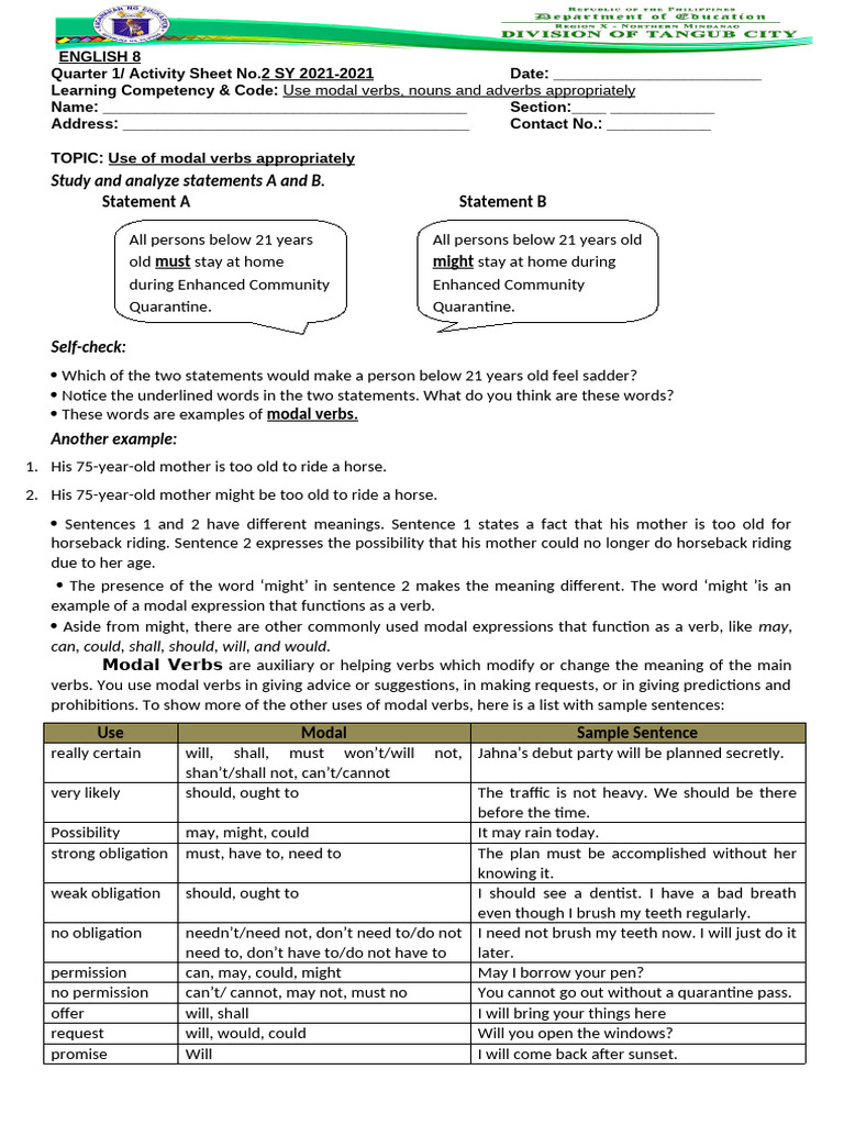 Eng8 Q1 Week2 SLM | PDF