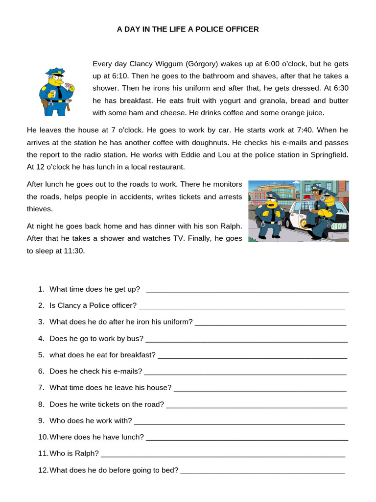 Daily Routine of a Police Officer | PDF