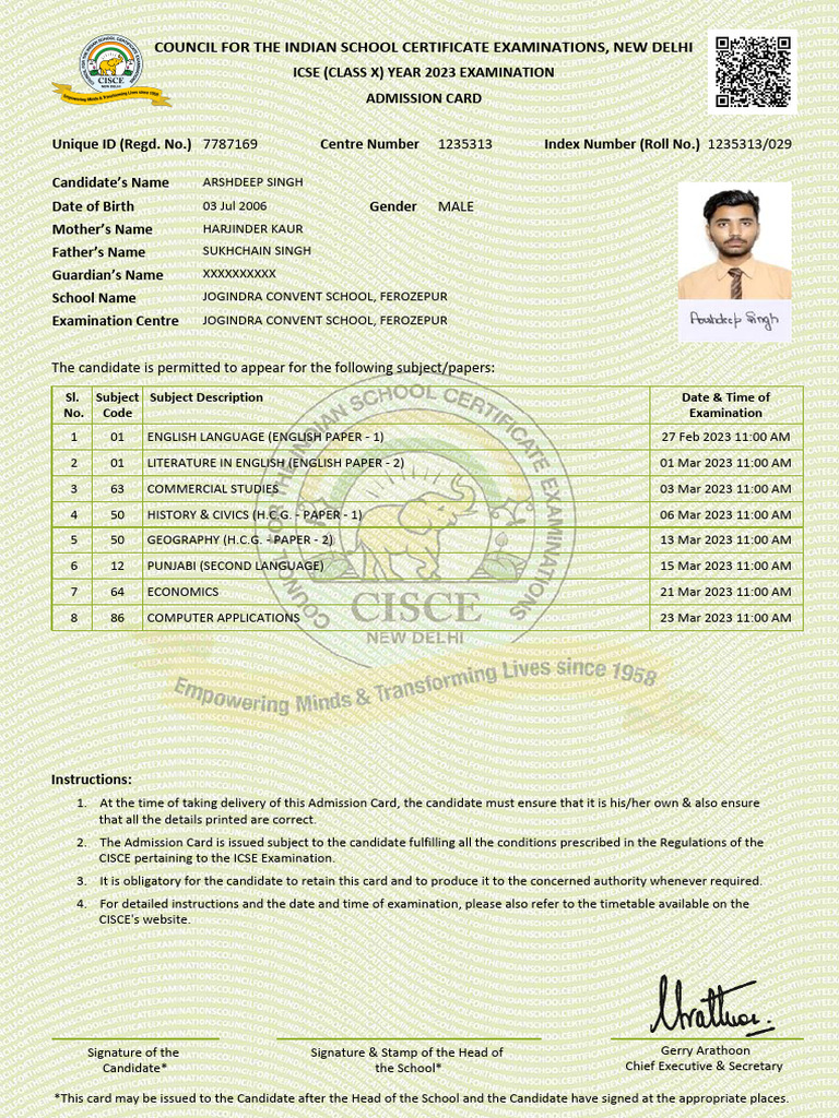 Admit Card Scanner | PDF