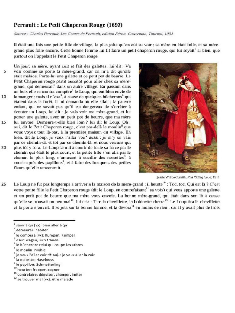 6ème - 1 - Introduction - Le Petit Chaperon Rouge | PDF