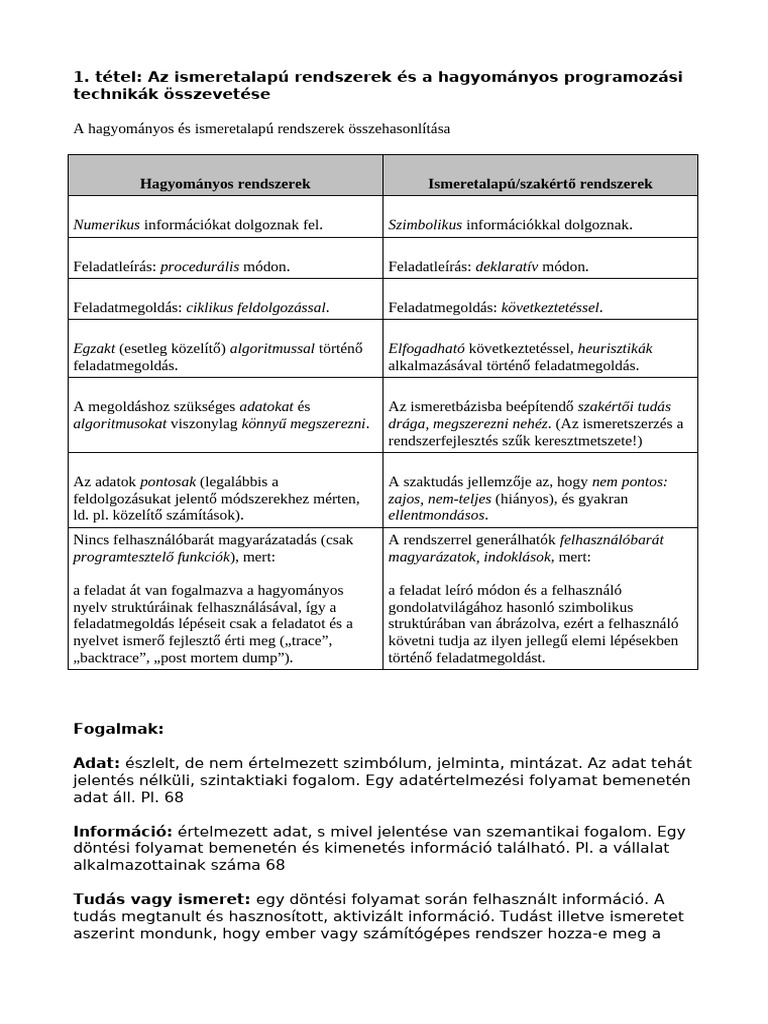 01.tetel-Az Ismalapu R Es A Hagyomanyos Progr Tech Osszevetese | PDF