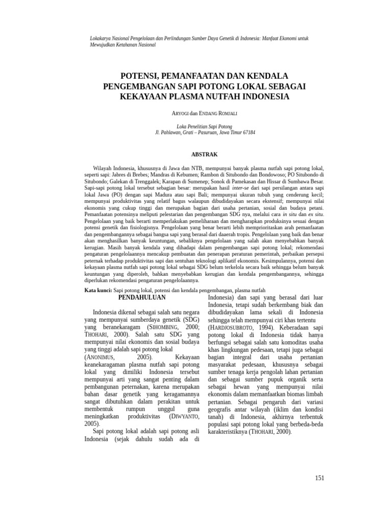 Sapi Indonesia | PDF