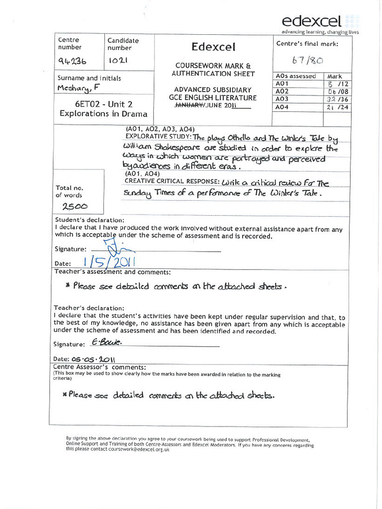 Coursework Example 5 | PDF