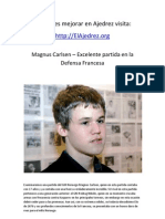 Magnus Carlsen - Excelente Partida en La Defensa Francesa