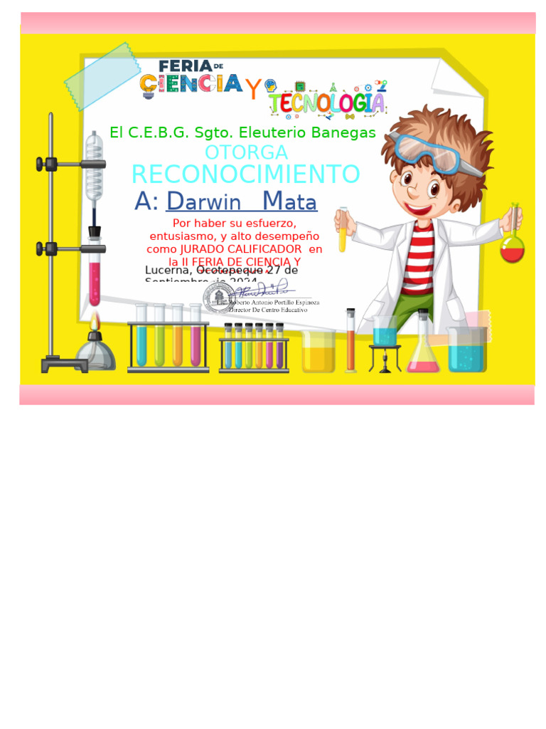 Diploma Feria Ciencia y Tecnologia 2024 | PDF | Ciencia y matemáticas