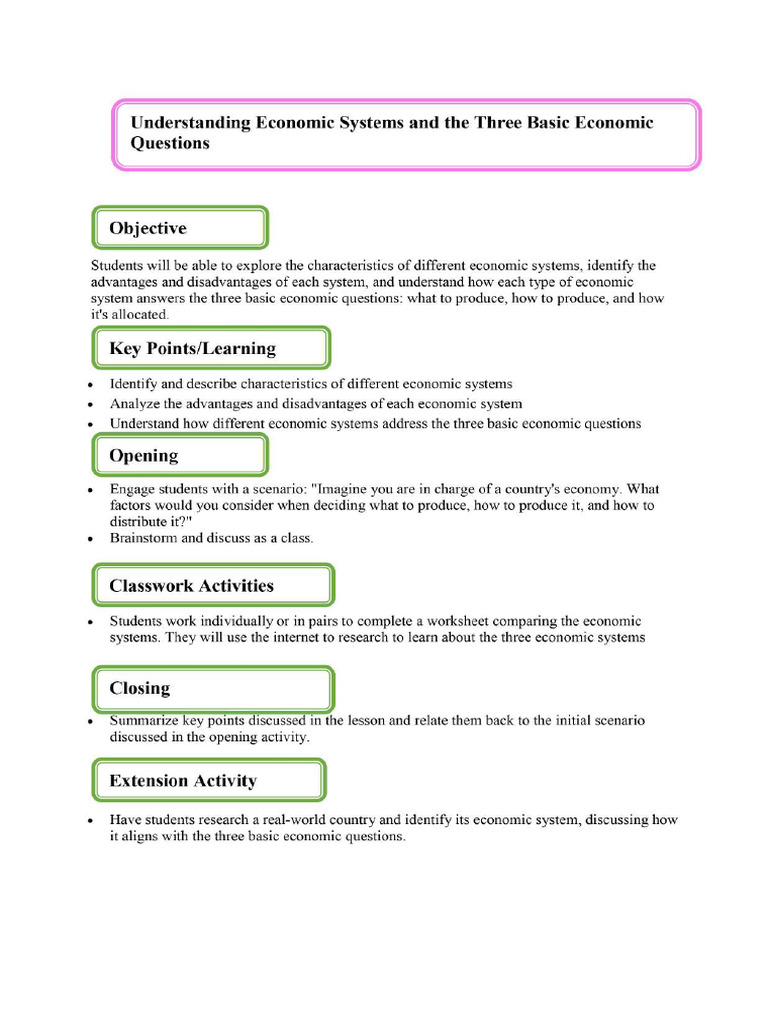 EconomicSystemGraphicOrganizersCommandTraditionalMixedMarket 1 | PDF