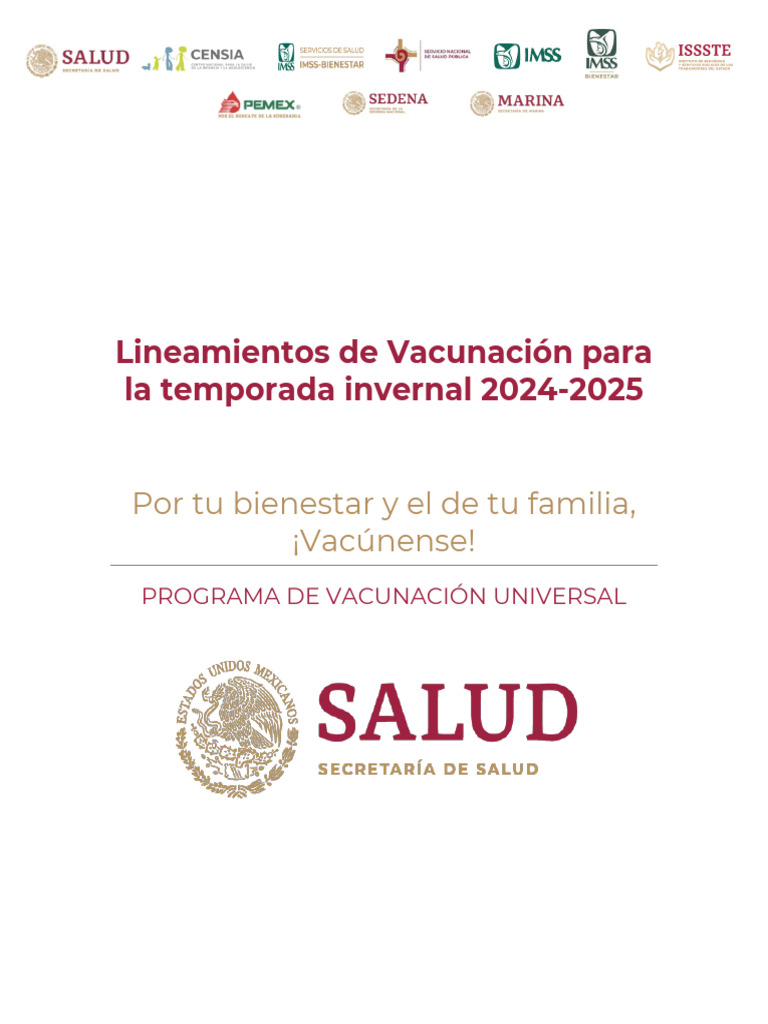 Lineamientos de Vacunación para La Temporada Invernal 2024-2025 | PDF