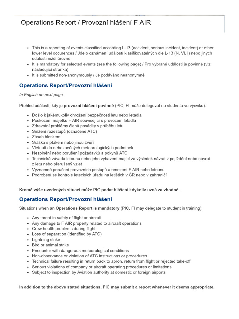 F AIR Operations Report Overview | PDF | Air Traffic Control | Visual ...