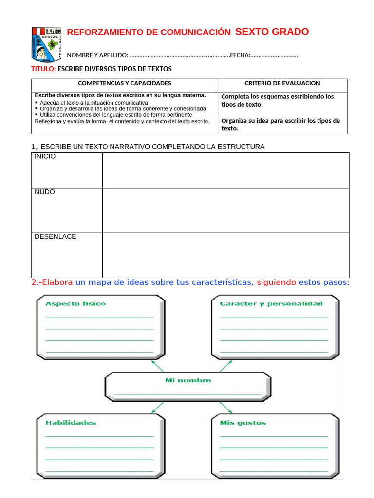 Escribe Diversos Tipos de Textos | PDF | Estudios de idiomas ...