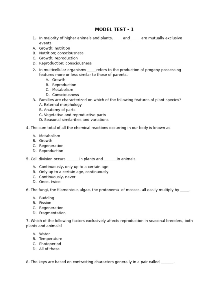 Model Exam - 1 | PDF