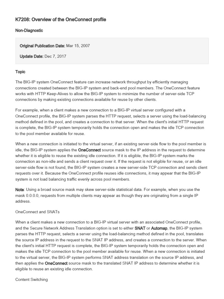 One Connect Profile | PDF