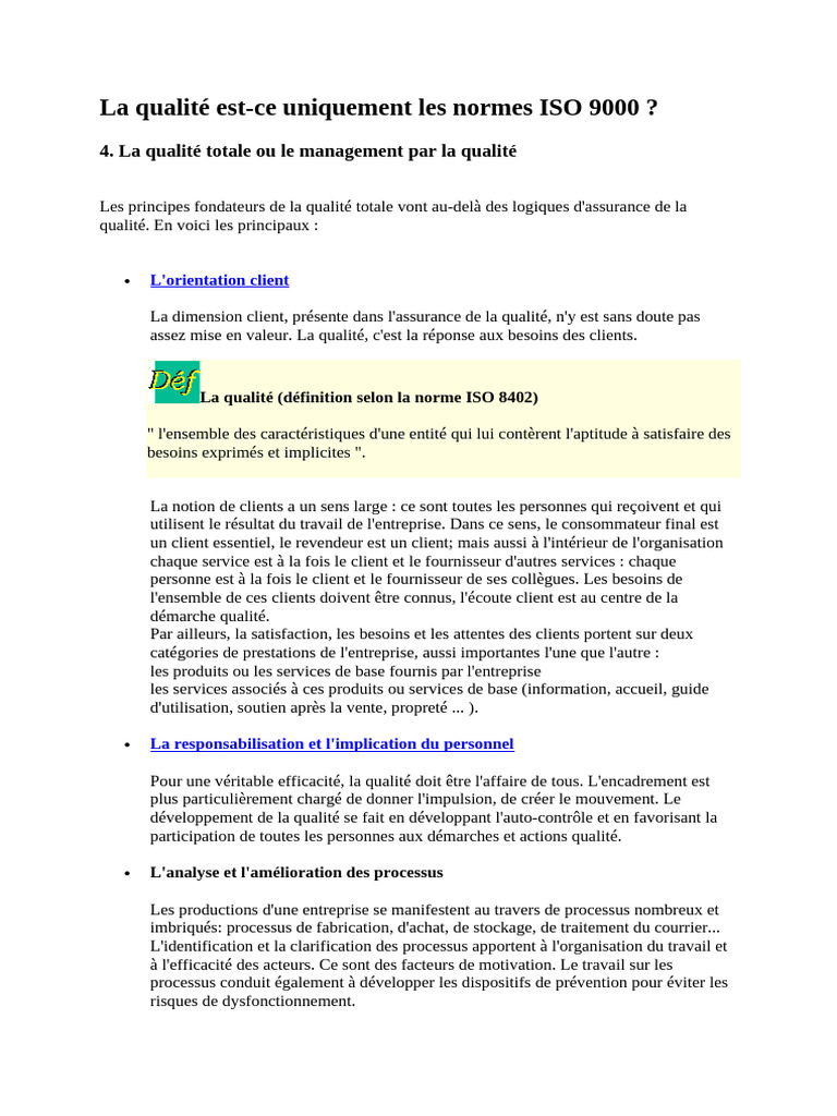 La Qualité+ | PDF