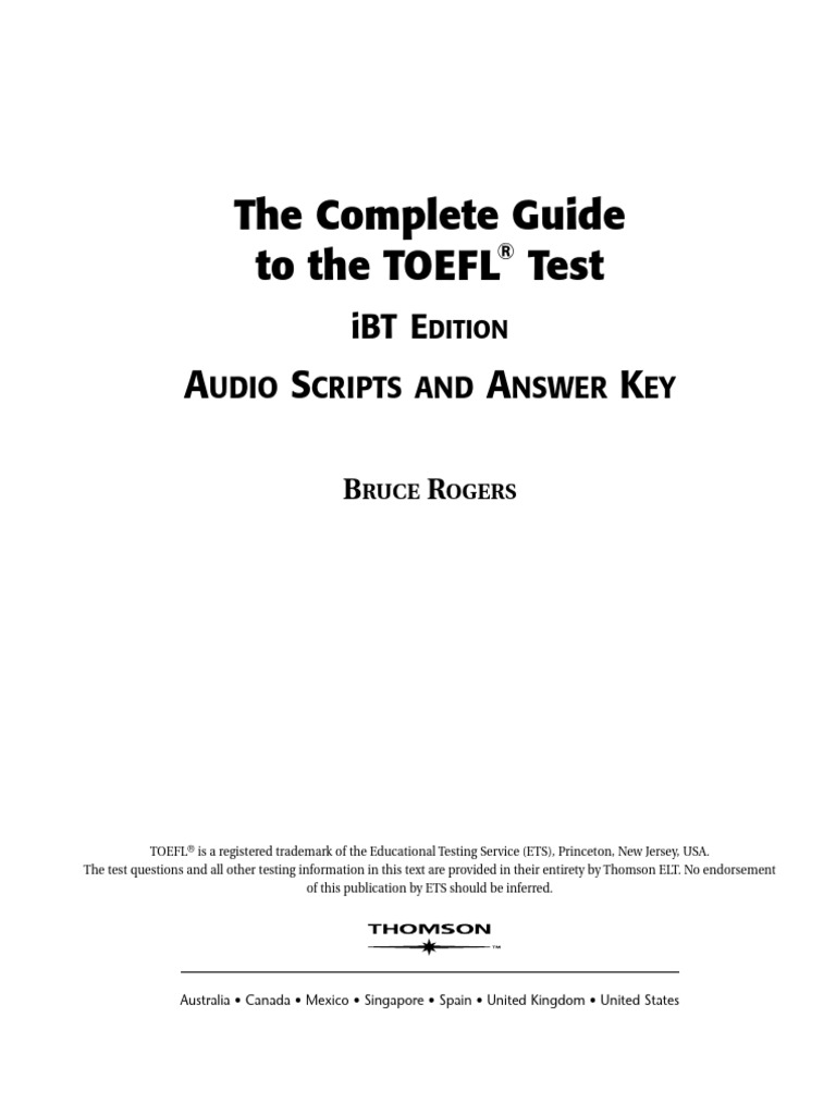 The Complete Guide To The Toefl Test Ibt Pdf Human Communication