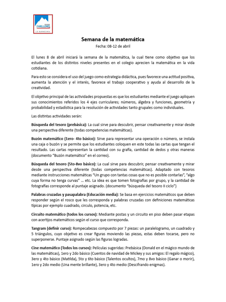 Semana de La Matemática | PDF