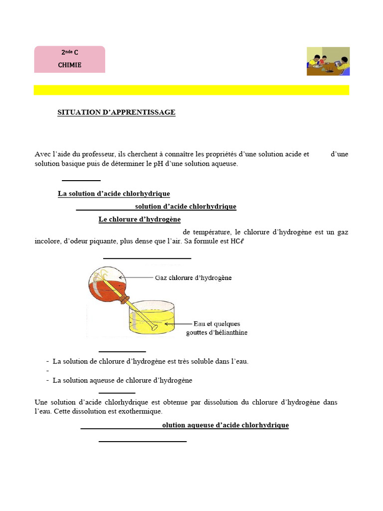 2nd C - C10 Solutions Acides Et Basiques. Mesure de PH | PDF