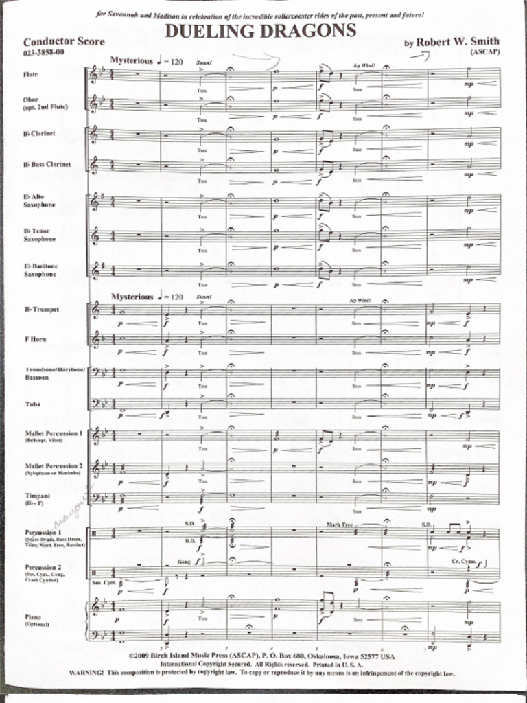 Dueling Dragons Score | PDF