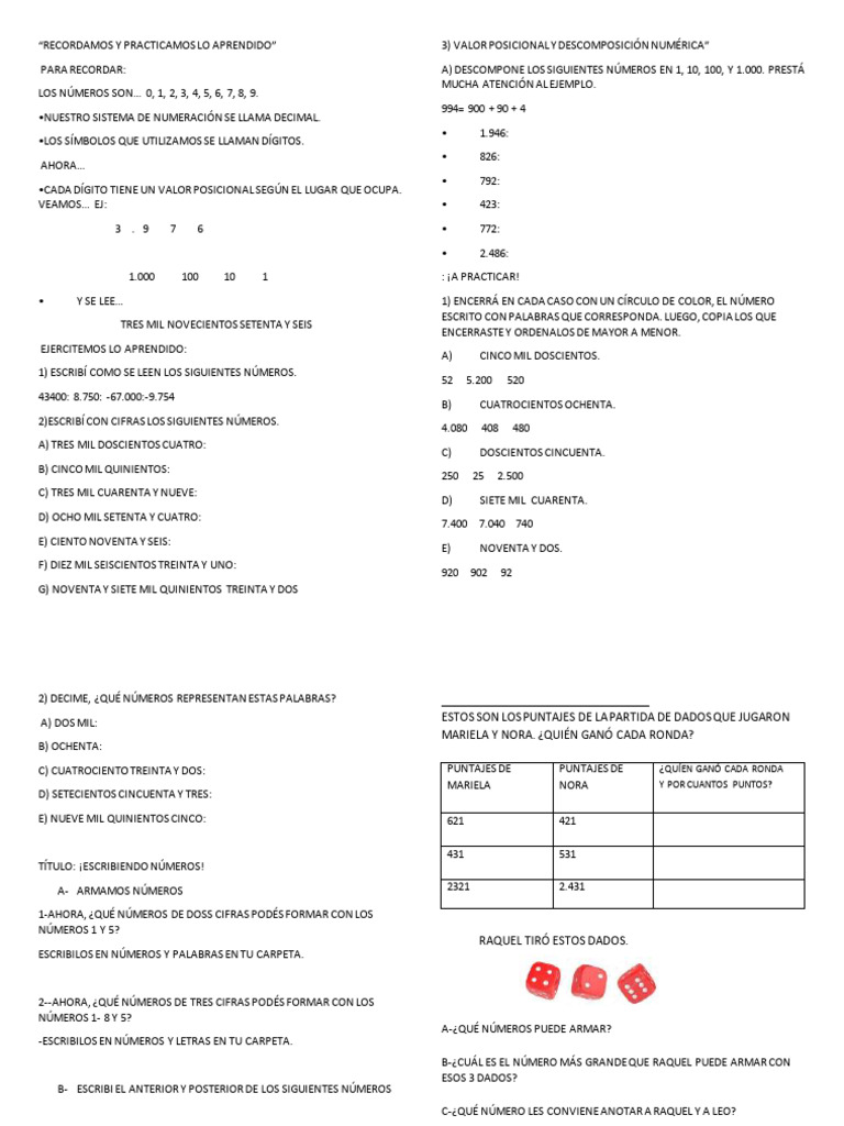 Recordamos y Practicamos Lo Aprendido Quinto B | PDF