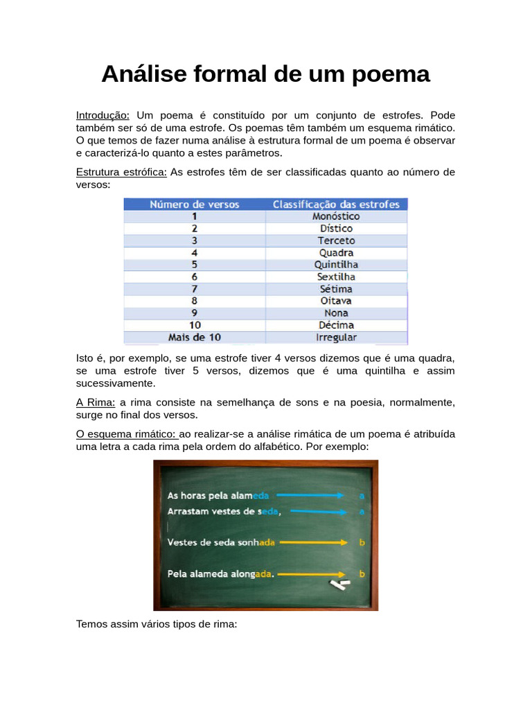 Análise Formal de Um Poema | PDF