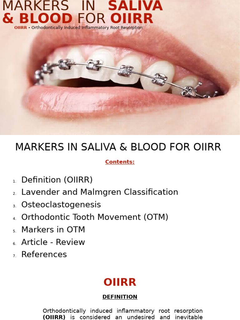 Markers in Saliva & Blood in Oiirr | PDF