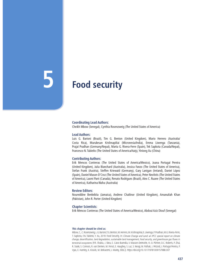 MBOW Et Al (2019) - Food Security - in Climate Change and Land - An ...