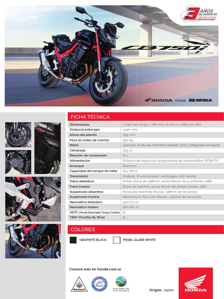 Ficha Técnica de Motocicleta Honda | PDF