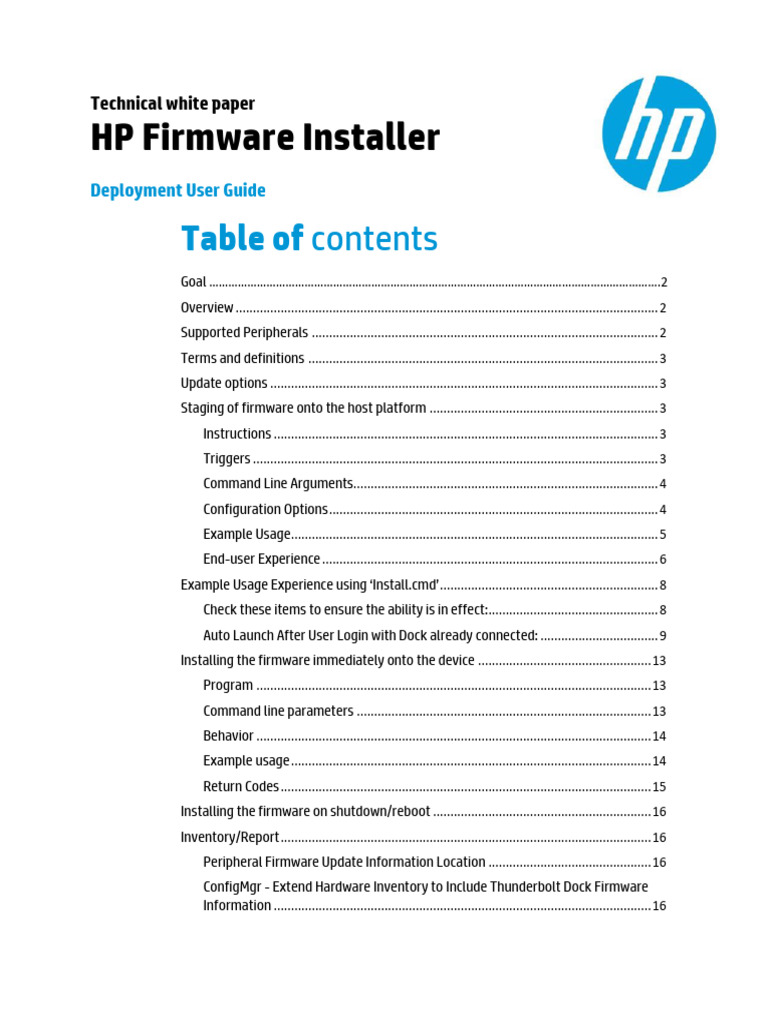 HP Firmware Installer Deployment User Guide | PDF