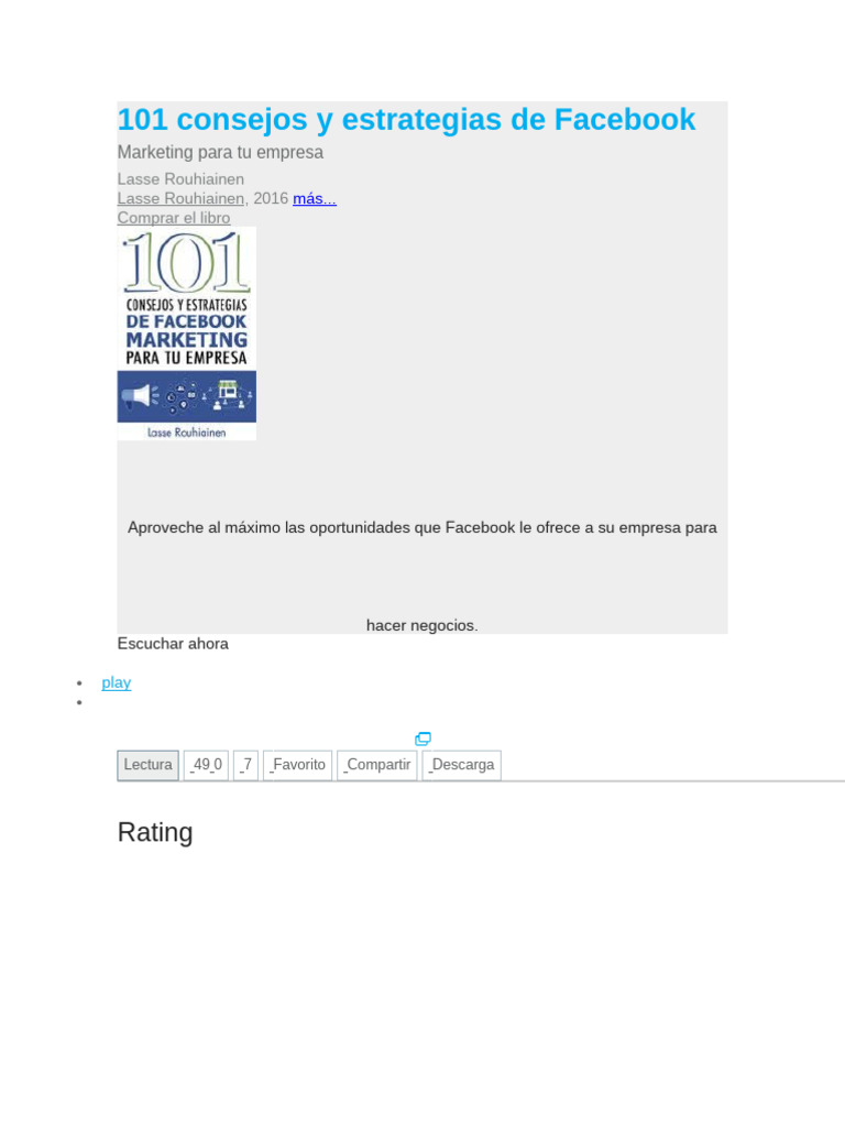 101 Consejos y Estrategias de Facebook | PDF