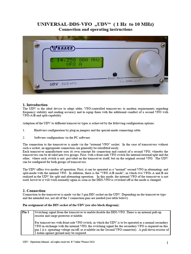 UDV Manual Engl | PDF