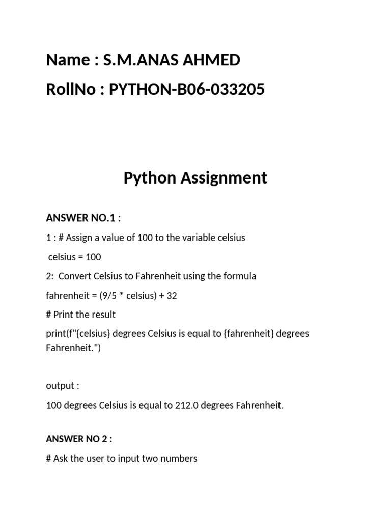 Python Assignment | PDF