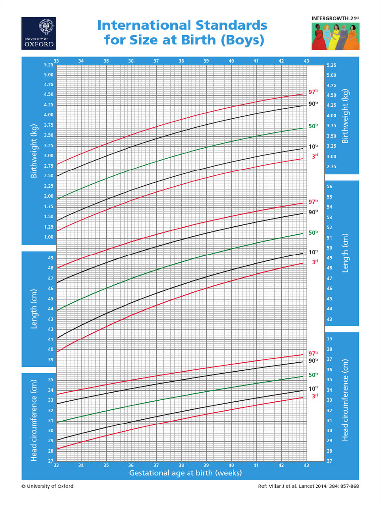 INTERGROWTH-21st Newborn Size at Birth Chart Boys | PDF