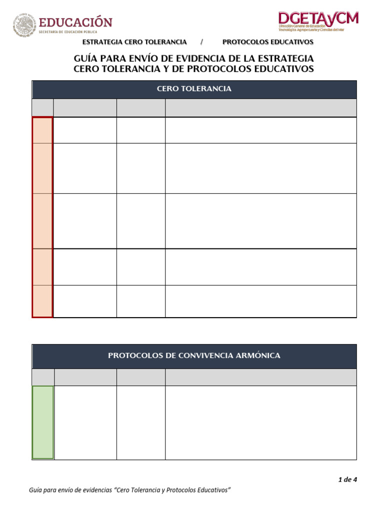 Guia Cero Tolerancia y Protocolos 2024 - 2025 | PDF