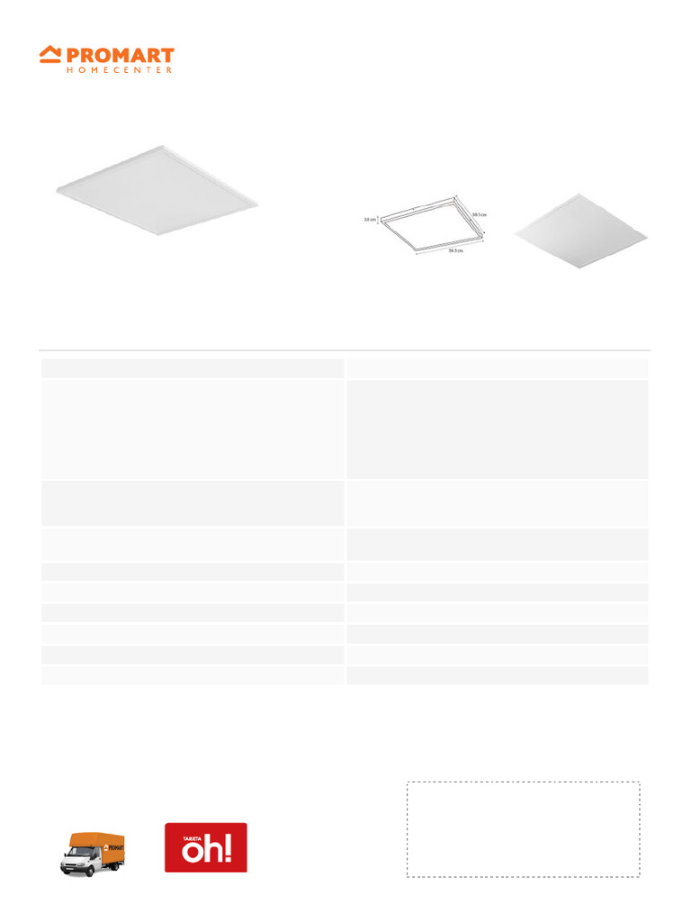 Panel Led 60x60 CM | PDF
