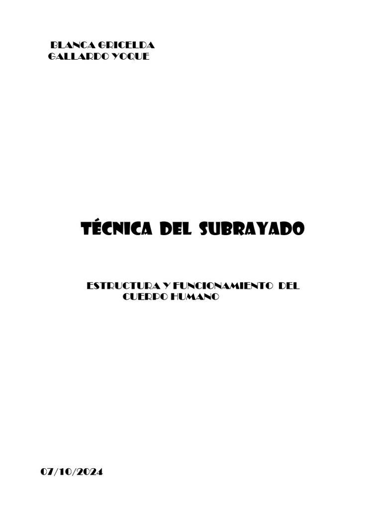 Tecnica Del Subrayado | PDF