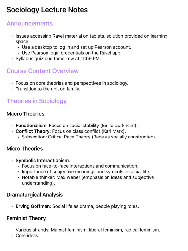 Key Concepts in Sociology and Family Notes | PDF | Sociology | Gender