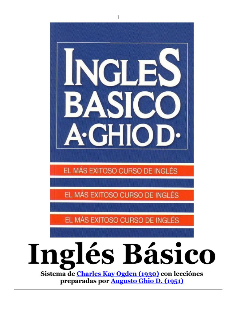 Ingles Basico 1 | PDF