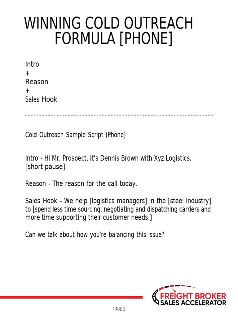 Cold Calling Scripts | PDF