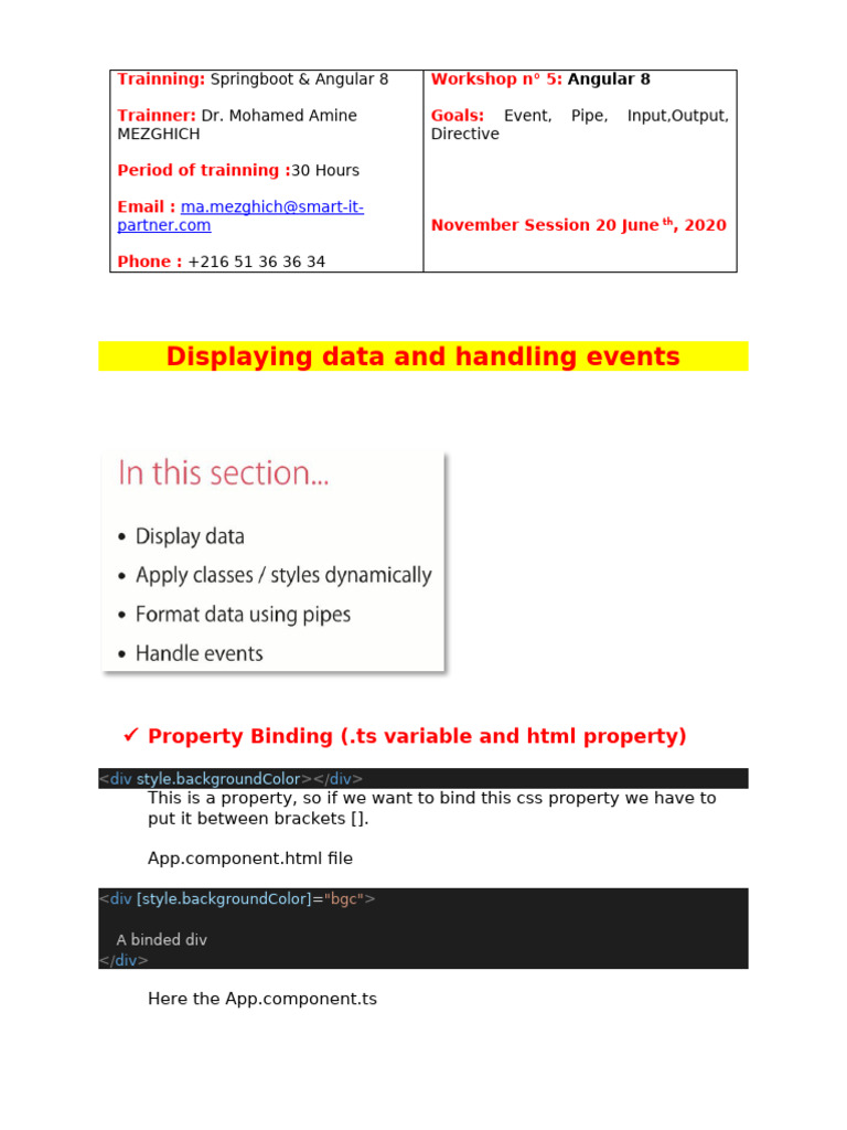 3 Workshop5 - Angular Event Pipe Dircetive | PDF