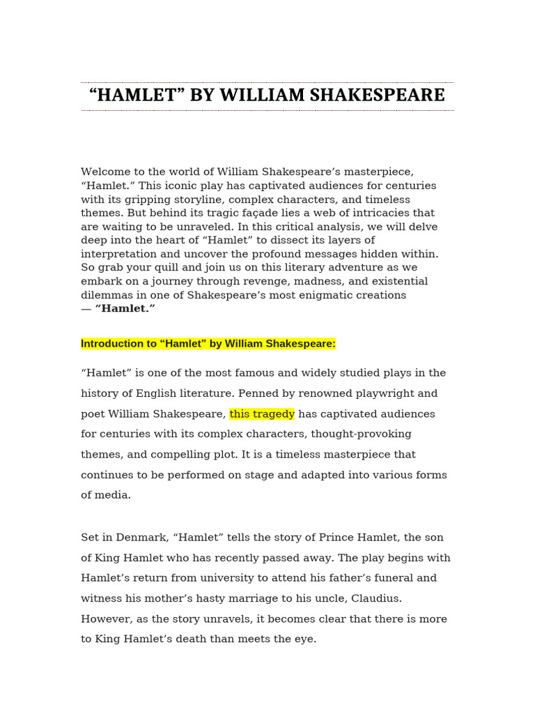Hamlet | PDF