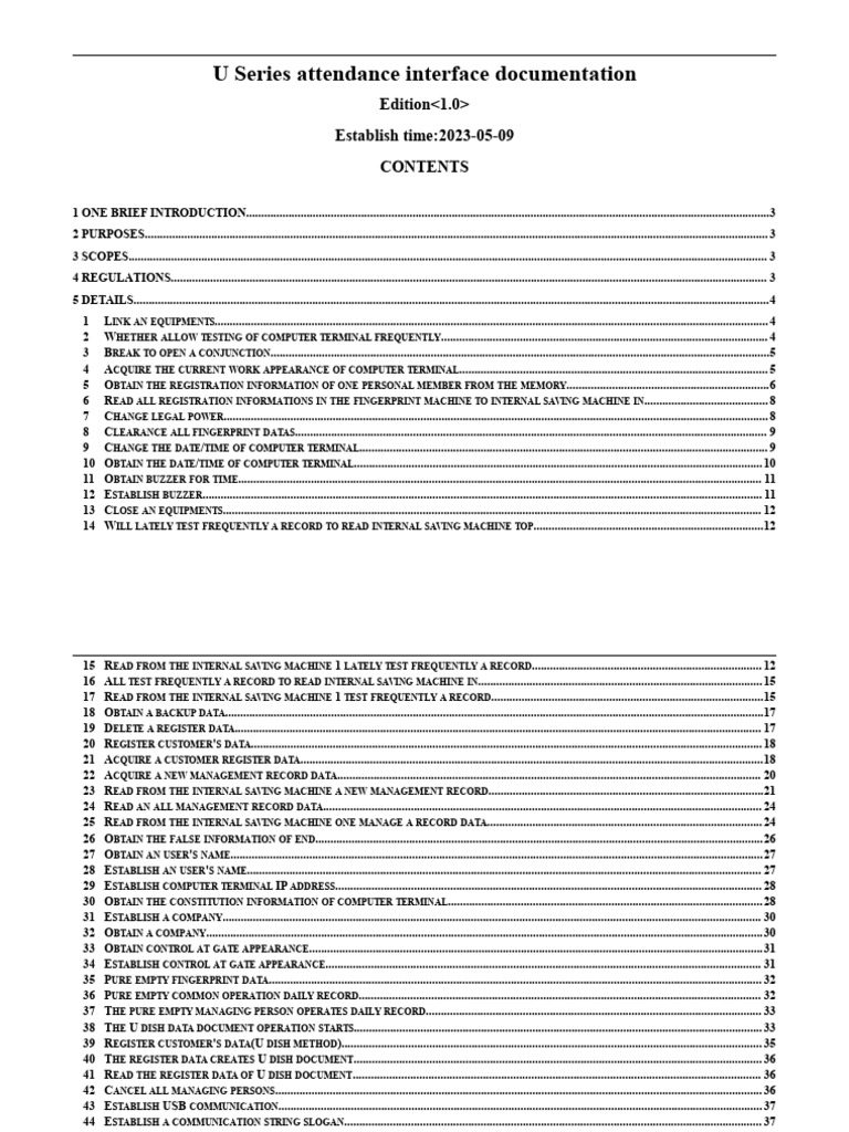 Attendance Interface Documentation Pdf